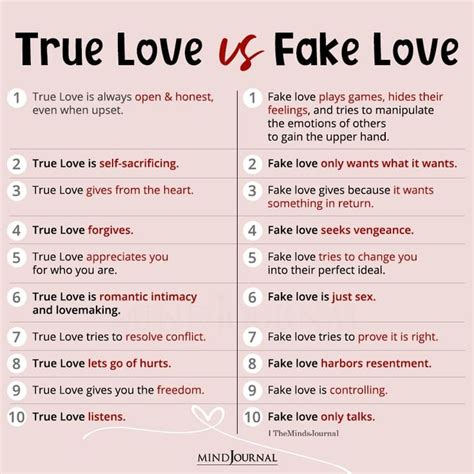 signs of a false love